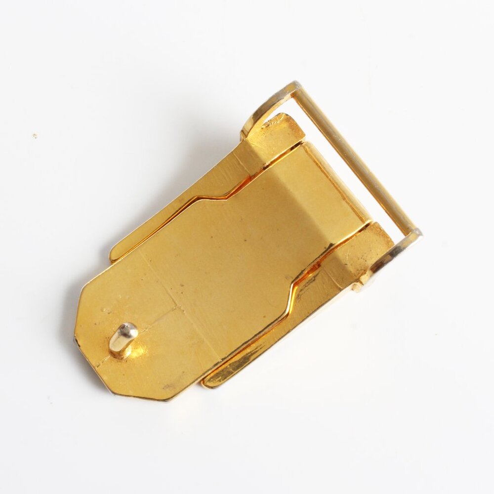 Christian Dior Belt Buckle Gold Silver Metal Logo Mens Vintage Retro - Picture 4 of 5
